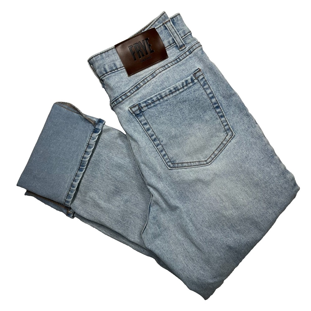 Frye High Rise Cuff Crop Jeans Women's 6/28 Light Wash Comfort Stretch Preppy‎